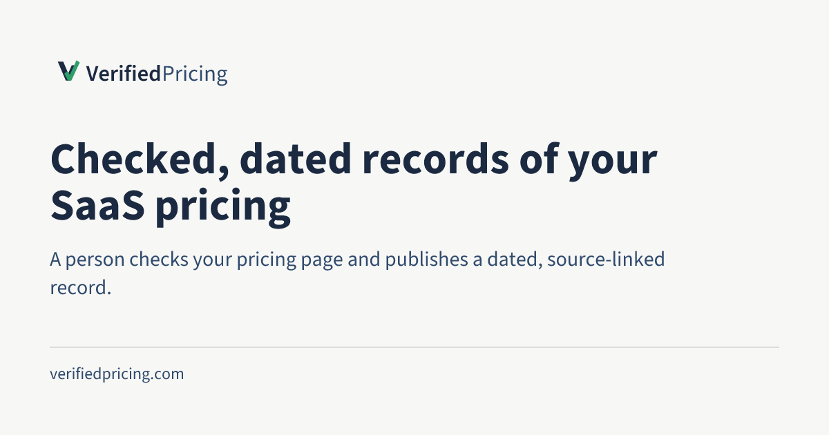 Checked, dated records of your SaaS pricing